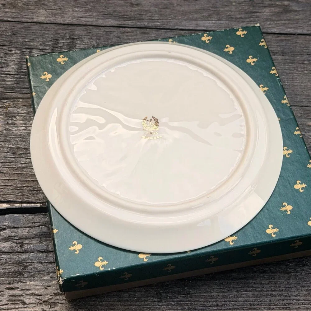 Vintage Lenox SEVILLE Collection Wine Coaster Ashtray Ivory 24K Gold Trim W/BOX